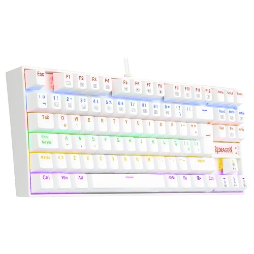 Teclado mecânico para jogos Redragon Kumara K552 TKL USB - Iluminação RGB - Teclas vermelhas Outemu - Antighosting - Cabo de 1,80 m - Redragon K552W-RGB-SPSZ