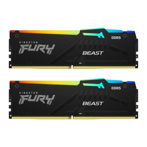 KINGSTON MEM 16GB 5200MT/S DDR5 CL40 DIMM (KIT 2) FURY BEAST RGB - Kingston KF552C40BBAK2-16
