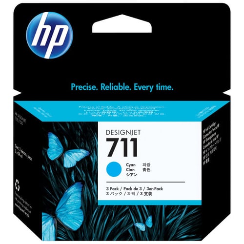 HP Conjunto Triplo de Tinteiros DesignJet 711 Ciano de 29 ml - CZ134A