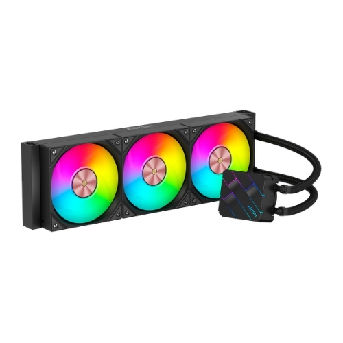 Kit de resfriamento líquido Abysm Oceanic TIDE 360 ARGB - 3 ventoinhas de 120 mm - Iluminação ARGB - Bomba de 2500 rpm - Tubo de 3,4 mm - Preto - Abysm AB336013