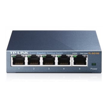 Switch TP-Link TL-SG105 de 5 portas Gigabit 10/100/1000 Mbps - TP-Link TL-SG105