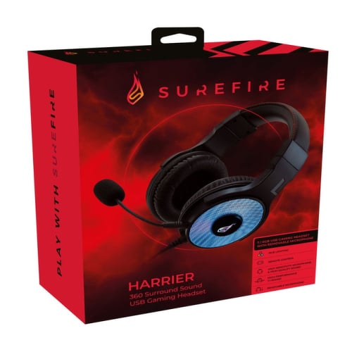 SUREFIRE HEADSET GAMING HARRIER 360 SURROUND 7.1 USB RGB LED PC/ CONSOLA - SureFire 48822