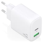 Aisens Carregador GaN 45W 1xUSB-C PD3,0 QC4,0 1xUSB-A QC3,0 Branco - Aisens A110-0971