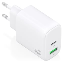 Aisens Carregador GaN 45W 1xUSB-C PD3,0 QC4,0 1xUSB-A QC3,0 Branco - Aisens A110-0971