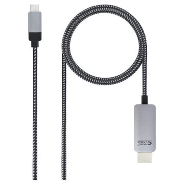 Nanocable USB-C Macho para HDMI Macho Conversor Cabo 1,80m - Preto/Prata - Nanocable 10.15.5102