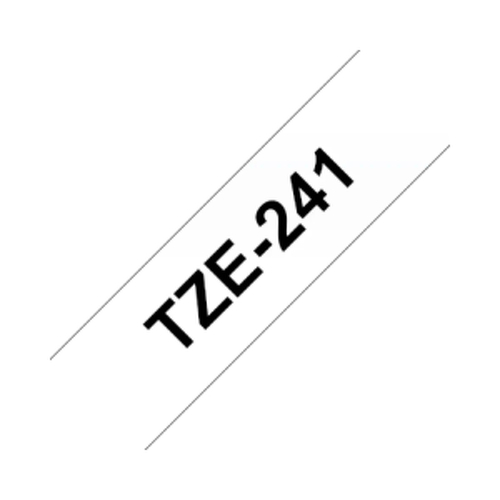 Fita Laminada 18mmx8mts Fundo Branco / Texto Preto - Brother BROTZ241