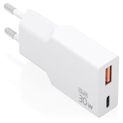 Aisens Carregador Ultra Fino GaN 30W 1xUSB-C PD3,0 QC4,0 1xUSB-A QC3,0 - Aisens A110-1002