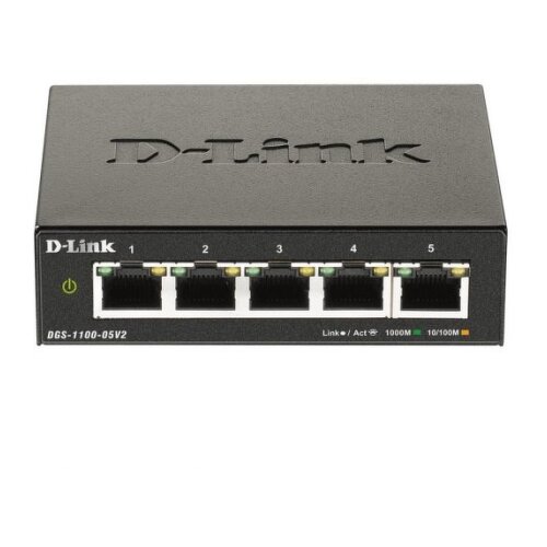 D-Link Smart Switch 5 Portas Gigabit 10/100/1000 Mbps - D-Link DGS-1100-05V2