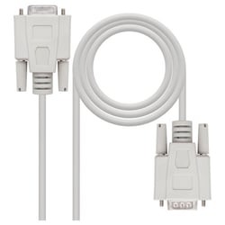 Cabo de modem serial nanocabo DB9 macho para DB9 fêmea 6m - cor bege - Nanocable 10.14.0506