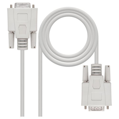 Cabo de modem serial nanocabo DB9 macho para DB9 fêmea 6m - cor bege - Nanocable 10.14.0506
