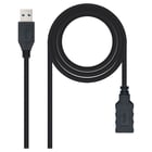 Cabo nanocabo USB-A 3.0 macho para USB-A fêmea 1m - Nanocable 10.01.0901-BK