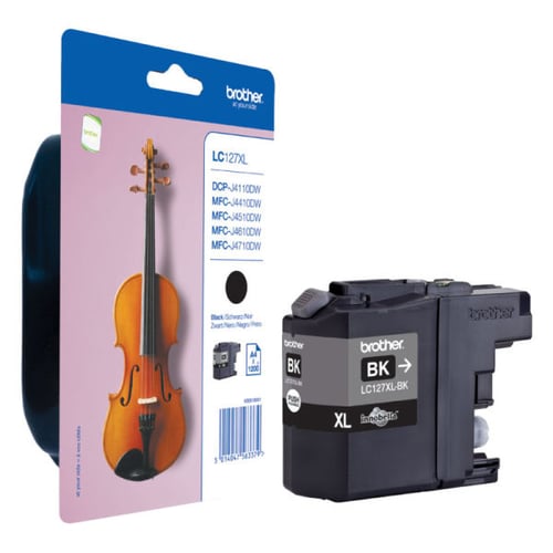 Tinteiro de tinta preto de alta capacidade - Brother LC127XLBKBP