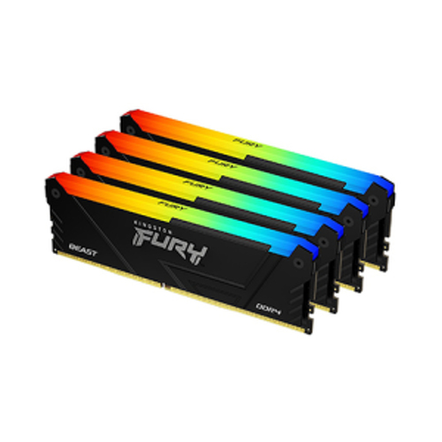 KINGSTON MEM 128GB 3600MT/S DDR4 CL18 DIMM (KIT 4) FURY BEAST RGB - Kingston KF436C18BB2AK4/128