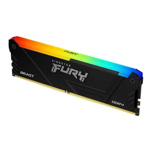 Memória RAM Kingston Fury Beast RGB DDR4 3200MHz 16GB CL16 - Iluminação RGB - Kingston KF432C16BB12A/16