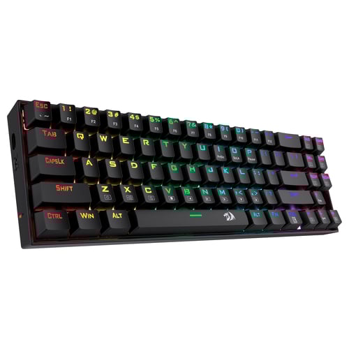 Redragon Deimos K599-KRS Teclado mecânico para jogos USB sem fios 70% compacto - Iluminação RGB - Teclas vermelhas Redragon - Antighosting - Redragon K599-KRS