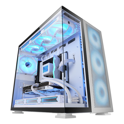 Mars Gaming Caixa de computador MC-NOVA2 E-ATX com painéis frontais e laterais contínuos em vidro temperado - Mars Gaming MCNOVA2