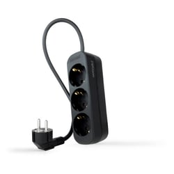 Bloco de distribuição de energia Nanocable 3 tomadas - 1.4m - Preto - Nanocable 233892