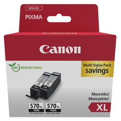 PGI-570XL BK TWIN SEC - Pigment Black XL Ink Tank (2 ink tanks) - Canon 0318C010