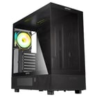 Mala torre preta Abysm Danube Sava H400 ATX, ITX, Micro ATX - Vidro temperado lateral e frontal - 3,5" e 2,5" - USB-A, USB-C e áudio - 1 ventoinha ARGB instalada - Suporta arrefecimento líquido - Abysm 266247