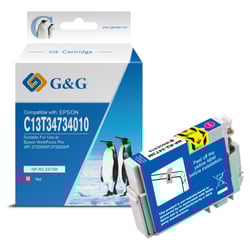 G&G Epson T3473/T3463 (34XL) Magenta Cartucho de Tinta Pigmentada Compatível, 17 ml - Tinteiro Compatível C13T34734010/C13T34634010