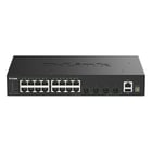 D-Link Switch gerido, empilhável, Smart Pro, com 16 portas GE + 4 portas 10G SFP+ - D-Link DGS-1530-20/E