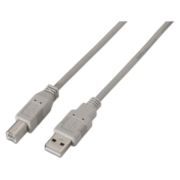Cabo de impressora USB 2.0 Aisens - Macho Tipo A para Macho Tipo B - 3,0 m - Cor Bege - Aisens A101-0003
