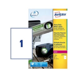 Etiquetas Resistentes 210x297mm 20Fls Intempéries Avery 20un - Avery AVEL4775-20