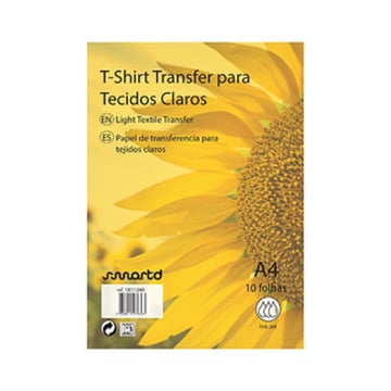 Papel Transfer T-Shirt InkJet A4 Tecidos Claros 4234 10 Folhas - SmartD 1811240