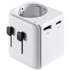 EWENT ADAPTADOR VIAGEM UNIVERSAL SCHUKO PARA VARIOS 1xUSB 1xUSB-C - Ewent EW1472