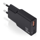 Carregador Aisens Ultra Slim GaN 30W - 1xUSB-C PD3.0 QC4.0 - 1xUSB-A QC3.0 - Cor preta - Aisens 305232