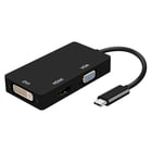Conversor Aisens USB-C para DVI/HDMI/VGA - USB-C/M-DVI/H-HDMI/H-VGA/H - 15cm - Preto - Aisens A109-0343