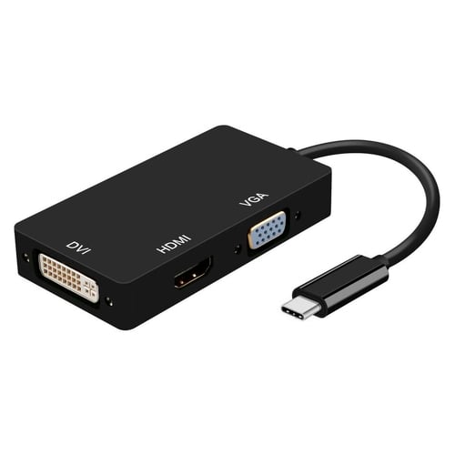 Conversor Aisens USB-C para DVI/HDMI/VGA - USB-C/M-DVI/H-HDMI/H-VGA/H - 15cm - Preto - Aisens A109-0343