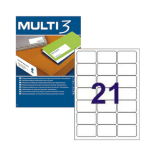 Etiquetas 063,5x038,1mm 100Fls Multi3 2100un - Multi3 APL04726