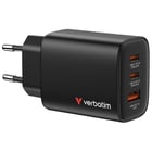 Verbatim Carregador GAN Essentials 65W 2xUSB-C 1xUSB-A QC 3.0 Black - Verbatim 32352