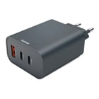 Carregador USB-C 2 Portas+ USB-A 1 Porta PD 65W Rápido Cinza - Hama HAM86445