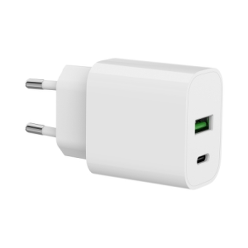 Carregador de parede SPC USB-C/PD + USB-A 20 W - Branco - SPC 4341B