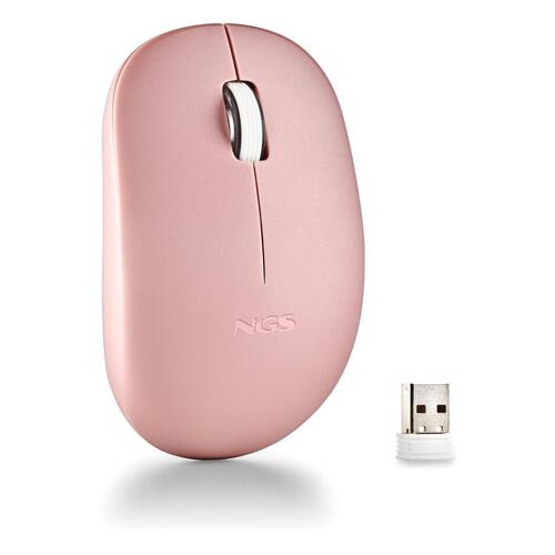 Rato sem fios NGS com teclas silenciosas - 2 botões - Ambidestro - Rosa - NGS 269307