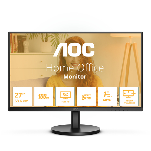 AOC MONITOR VA 27" 16:9 FHD 1MS 100HZ VGA HDMI COLUNAS 27B3HMA2 - AOC 27B3HMA2