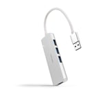 Hub USB 3.0 4xUSB3.0 Nanocable. USB-A/M-USB 3.0/H - Alumínio - 18cm - Cor cinzenta - Nanocable 10.16.4602