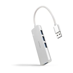 Hub USB 3.0 4xUSB3.0 Nanocable. USB-A/M-USB 3.0/H - Alumínio - 18cm - Cor cinzenta - Nanocable 10.16.4602