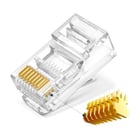 EWENT PACK 100 FICHAS RJ45 CAT6 U/UTP AWG23-26 CONTACTO BANHADOS OURO - Ewent IM1205