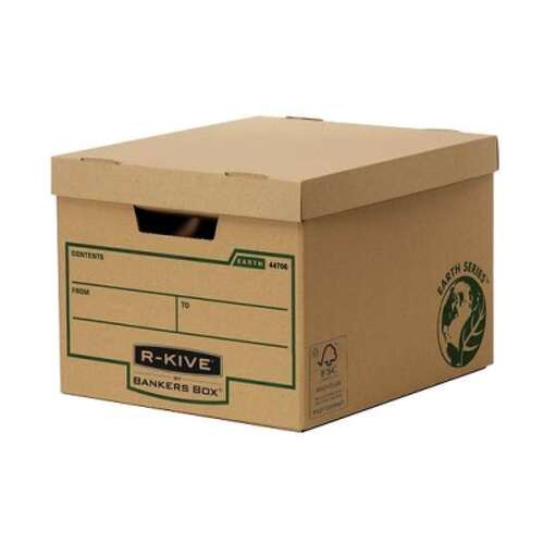 Fellowes Bankers Box Earth File Box - Montagem manual - Cartão reciclado com certificação FSC - Castanho - Fellowes 4470601
