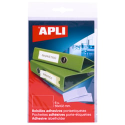 Bolsas para etiquetas autocolantes Apli - 55 x 102 mm - Altere a informação da etiqueta de acordo com as suas necessidades - Contém 6 bolsas por saco - APLI 210971