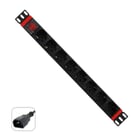 WP RACK REGUA TOMADAS 19" 8X SCHUKO IEC320 C14 C/INTERRUPTOR - WP Rack WPN-PDU-C01-08