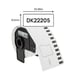 Etiqueta cont&iacute;nua compat&iacute;vel com DK-22205. Fita cont&iacute;nua de papel t&eacute;rmico (branca). Largura: 62mm. Comprimento: 30,48m - DK-22205C (Compat&iacute;vel)