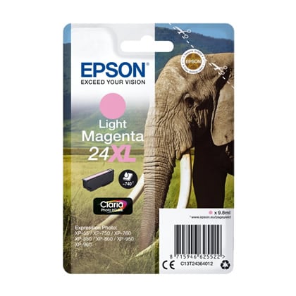 Epson Elephant Tinteiro Magenta claro Série 24XL Elefante Tinta Claria Photo HD - Epson C13T24364010