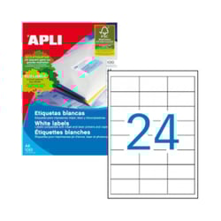 Etiquetas 064,6x033,8mm 100Fls A4 Apli 2400un - APLI APL01263