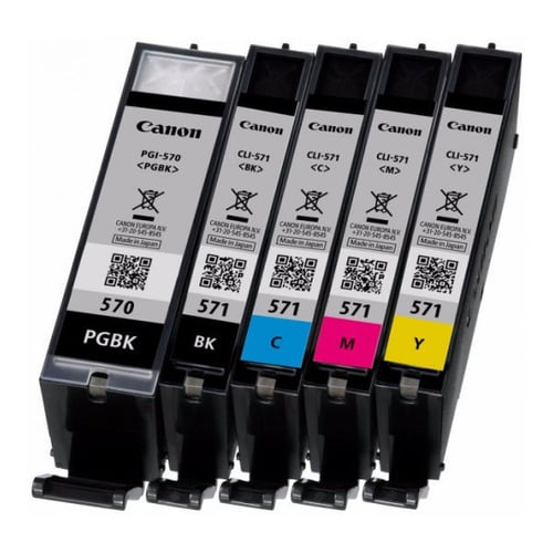 Canon PGI-570/CLI-571 PGBK/C/M/Y/BK tinteiro 5 unidade(s) Original Rendimento padrão Foto preto, Ciano foto, Preto, Amarelo foto, Magenta foto - Canon 0372C004