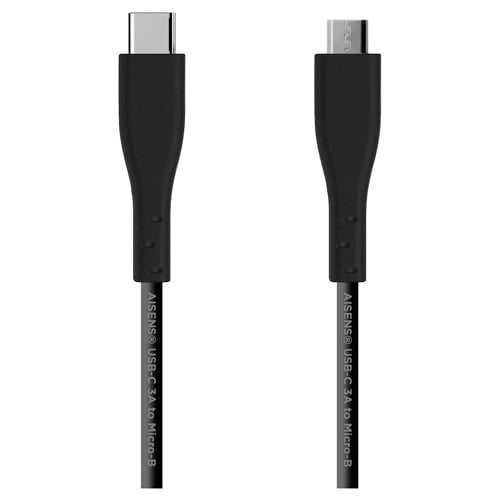 Cabo Aisens USB 2.0 3A - Tipo USB-C/M-Micro B/M - 2,0 m - Preto - Aisens A107-0350