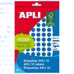 Etiquetas Apli 10 Azul Ø 10mm 8 Folhas - APLI 207951